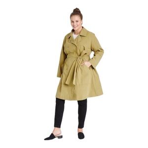 Ava & Viv Trench Coat Women's Plus Size 2X tan NWT belt snaps